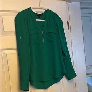 Express Green Buttoned Relaxed Blouse